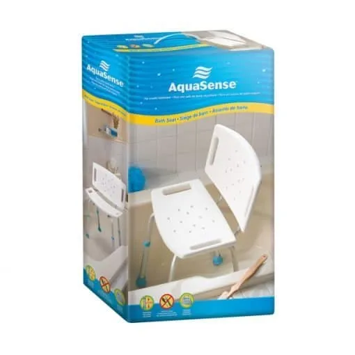 AquaSense Adjustable Bath Chair with Backrest Divine Mobility | Home Healthcare Store