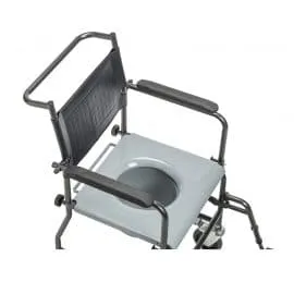 Drive Medical Upholstered Drop Arm Wheeled Commode 11120SV-1F Divine Mobility | Home Healthcare Store