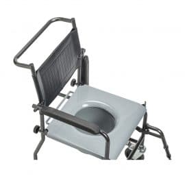 Drive Medical Upholstered Drop Arm Wheeled Commode 11120SV-1F Divine Mobility | Home Healthcare Store