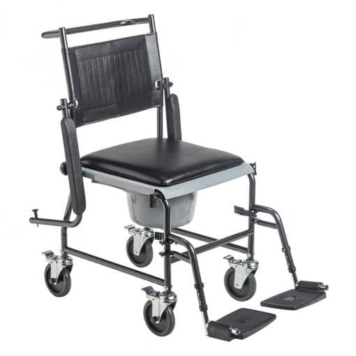 Drive Medical Upholstered Drop Arm Wheeled Commode 11120SV-1F Divine Mobility | Home Healthcare Store