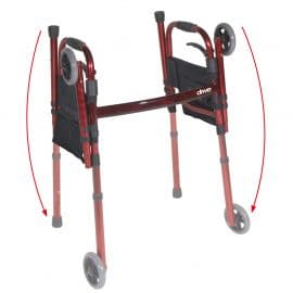 Drive Deluxe Folding Travel Walker with 5″ Wheels RTL10263KDR Divine Mobility | Home Healthcare Store