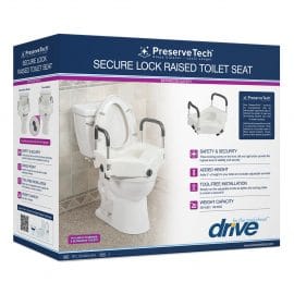 PreserveTech Secure Lock Raised Toilet Seat RTL12C003-WH Divine Mobility | Home Healthcare Store