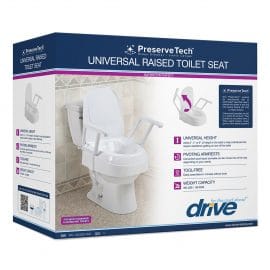 PreserveTech Secure Lock Raised Toilet Seat RTL12C003-WH Divine Mobility | Home Healthcare Store