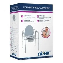 Drive Medical Folding Steel Commode RTL11158KDR Divine Mobility | Home Healthcare Store