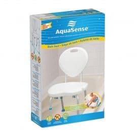 AquaSense Ergonomic Adjustable Bath Chair with Backrest Divine Mobility | Home Healthcare Store