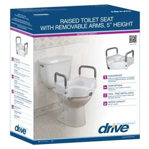 2-in-1 Locking Raised Toilet Seat with Tool-free Removable Arms RTL12027RA Divine Mobility | Home Healthcare Store