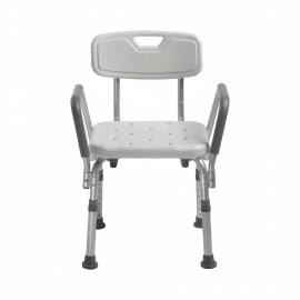 Drive Medical Shower Chair with Back and Removable Padded Arms Front