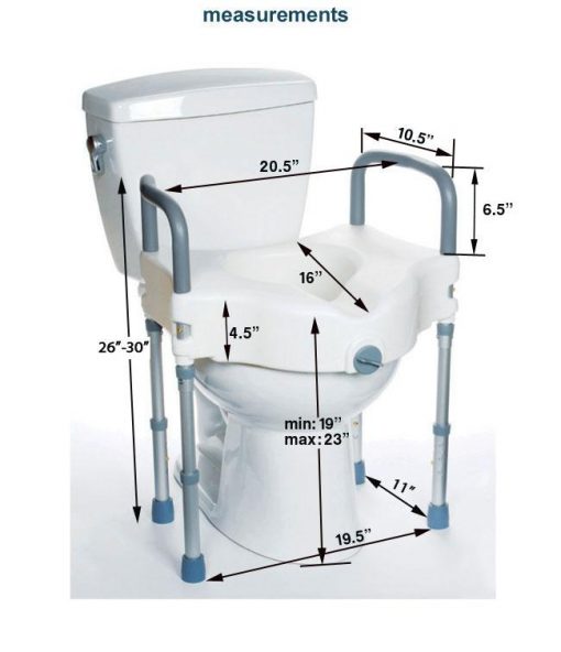 Raised Toilet Seat with Height Adjustable Legs MHRTSL Divine Mobility | Home Healthcare Store